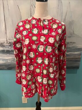 UA Scrubs Santa Print Scrub Jacket, Small